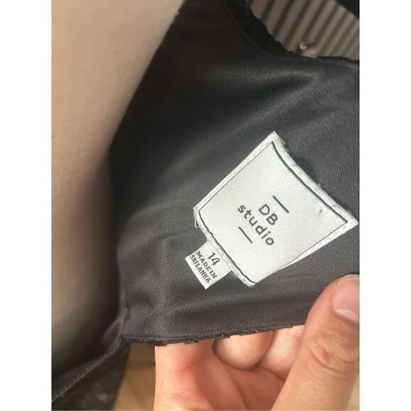 David’s bridal mother of the bride bridesmaid long maxi black dress with gold sh - Picture 6 of 6